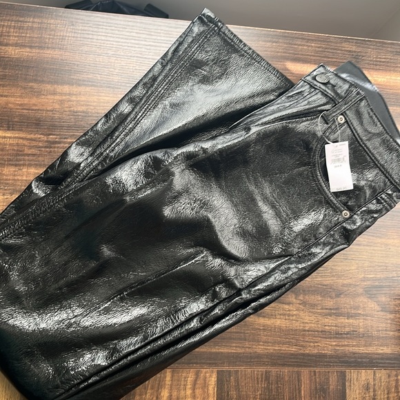 Gap Mid Rise Vegan Patent Leather Baby Boot Pants - Picture 4 of 4